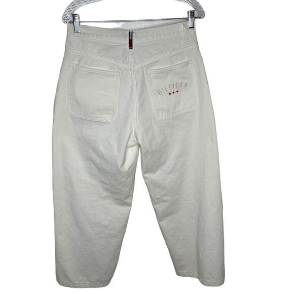 RARE Tommy Hilfiger Wide Leg High Rise Jeans White Size 10 Vintage 90s - Picture 4 of 15